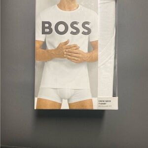 BOSS Men's White Crew Neck T-Shirt and Underwear Set
